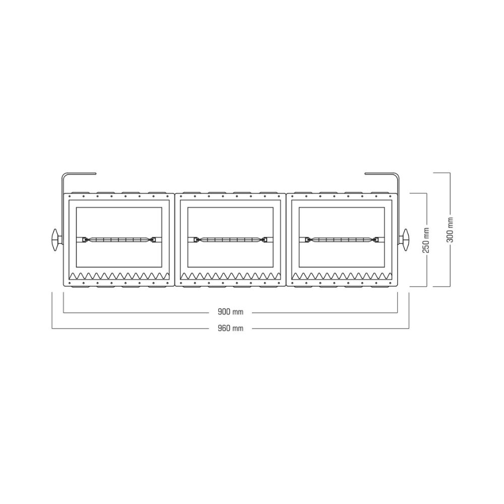 Arietta 3x1000W Prizli Simetrik Reflektör Sahne Işığı